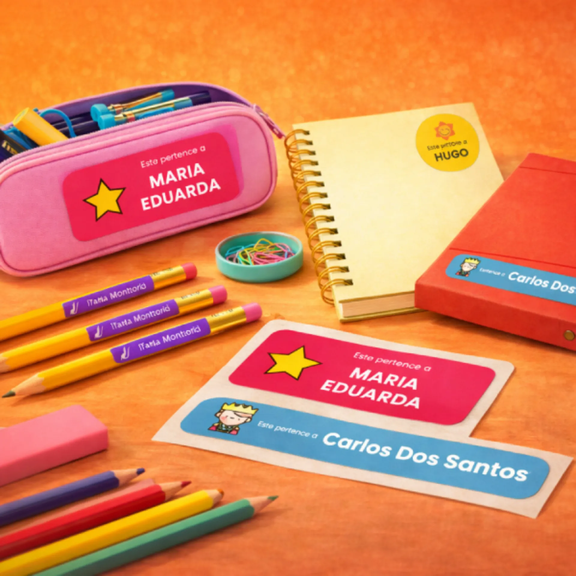 Adesivos escolares personalizados