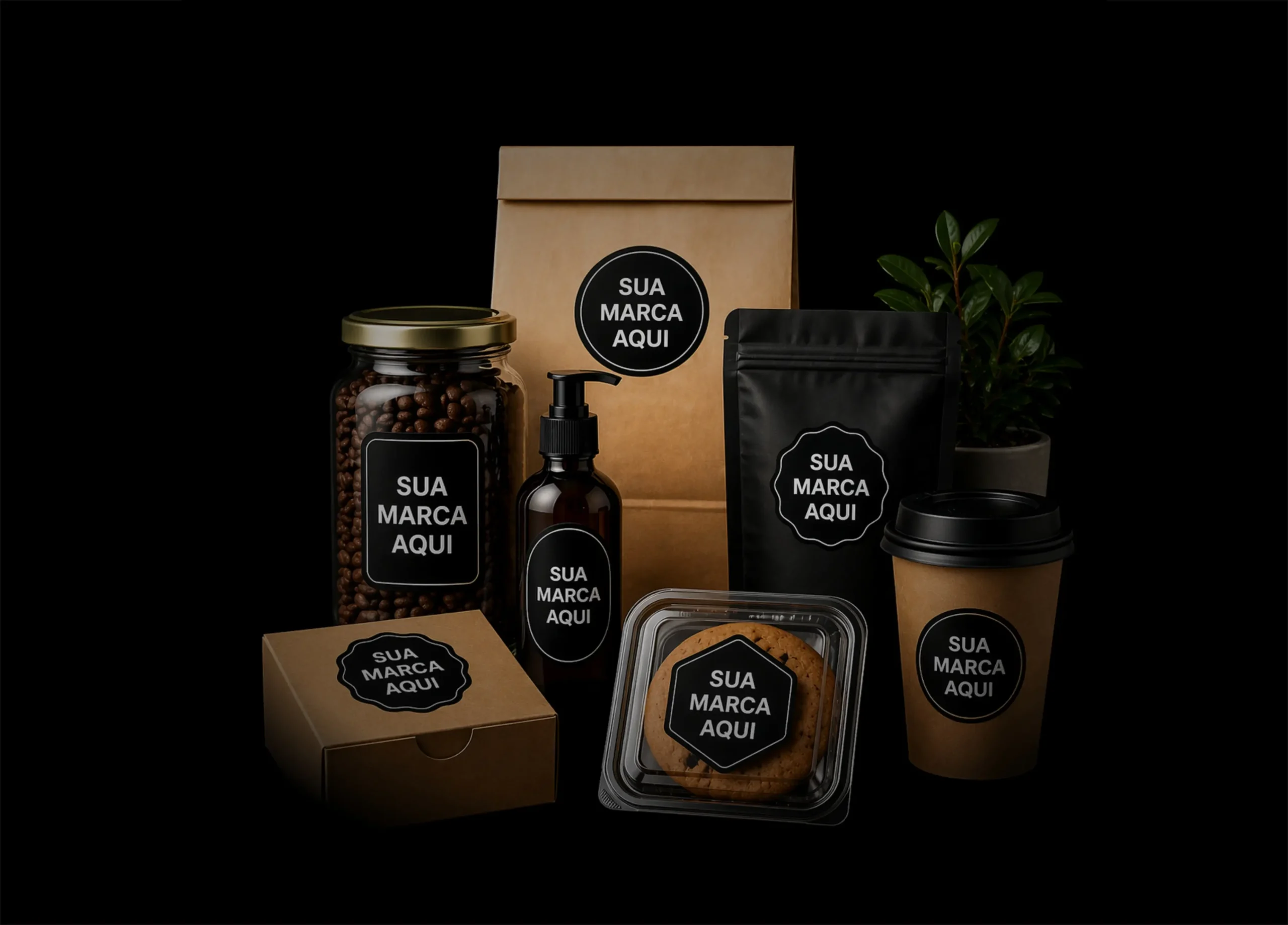 Embalagens com adesivos